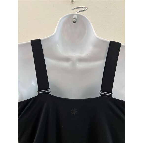 Athleta Square Neck V 1-Piece Swimsuit Underwire Bra Sz 38 D/DD Black XLarge - Picture 3 of 14